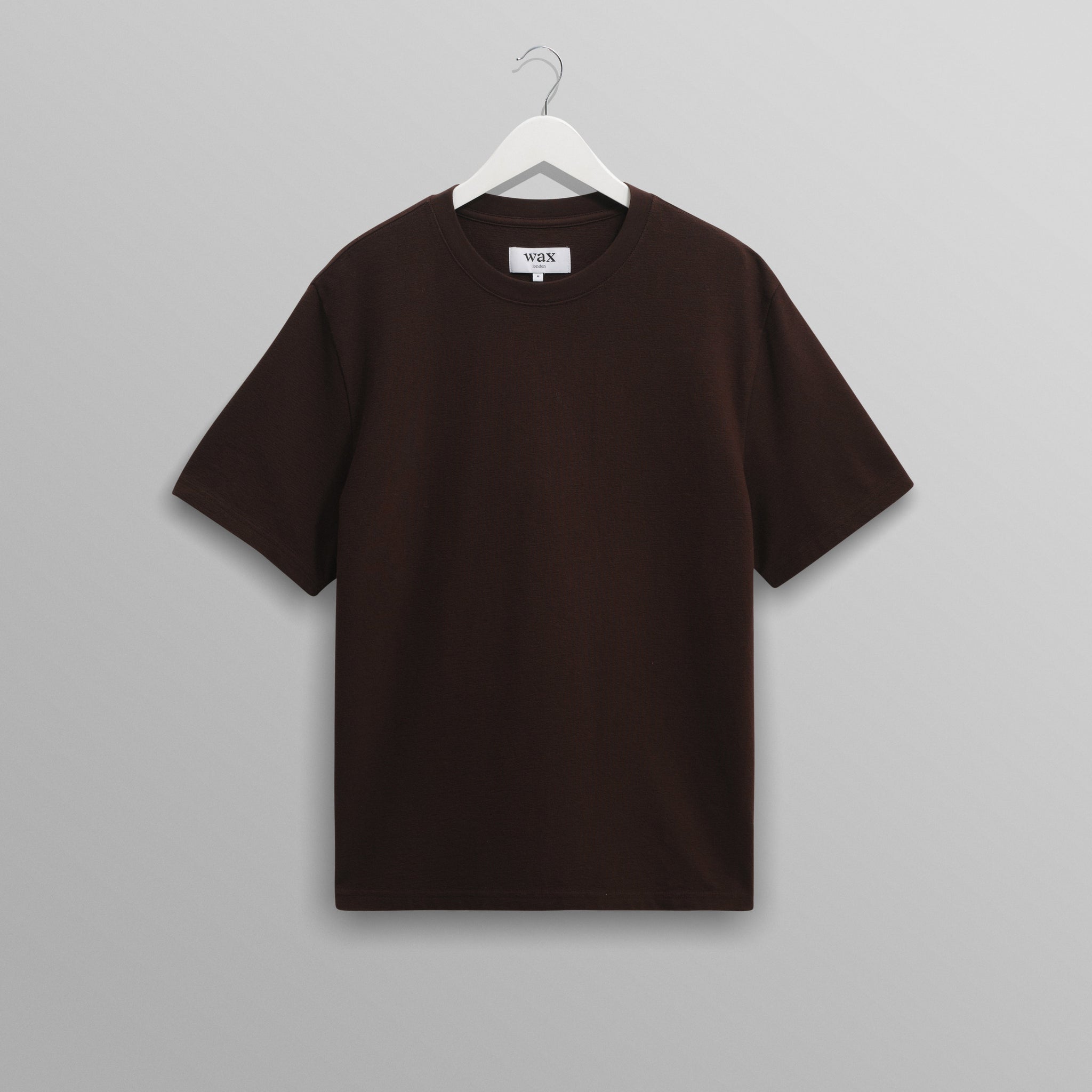 wax london men's Dean - Dark Brown Textured Organic Cotton T-Shirt
