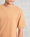 wax london men's Dean - Dusty Orange Textured Organic Cotton T-Shirt