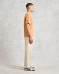 wax london men's Dean - Dusty Orange Textured Organic Cotton T-Shirt
