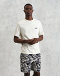 wax london men's Dean - Ecru And Blue Doodle Scene Graphic Cotton T-Shirt