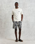 wax london men's Dean - Ecru And Blue Doodle Scene Graphic Cotton T-Shirt