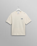 wax london men's Dean - Ecru And Blue Doodle Scene Graphic Cotton T-Shirt