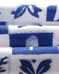wax london men's Dean - Ecru And Blue Floral Graphic Organic Cotton T-Shirt