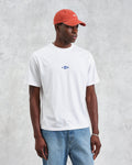 wax london men's Dean - Ecru And Blue Floral Graphic Organic Cotton T-Shirt