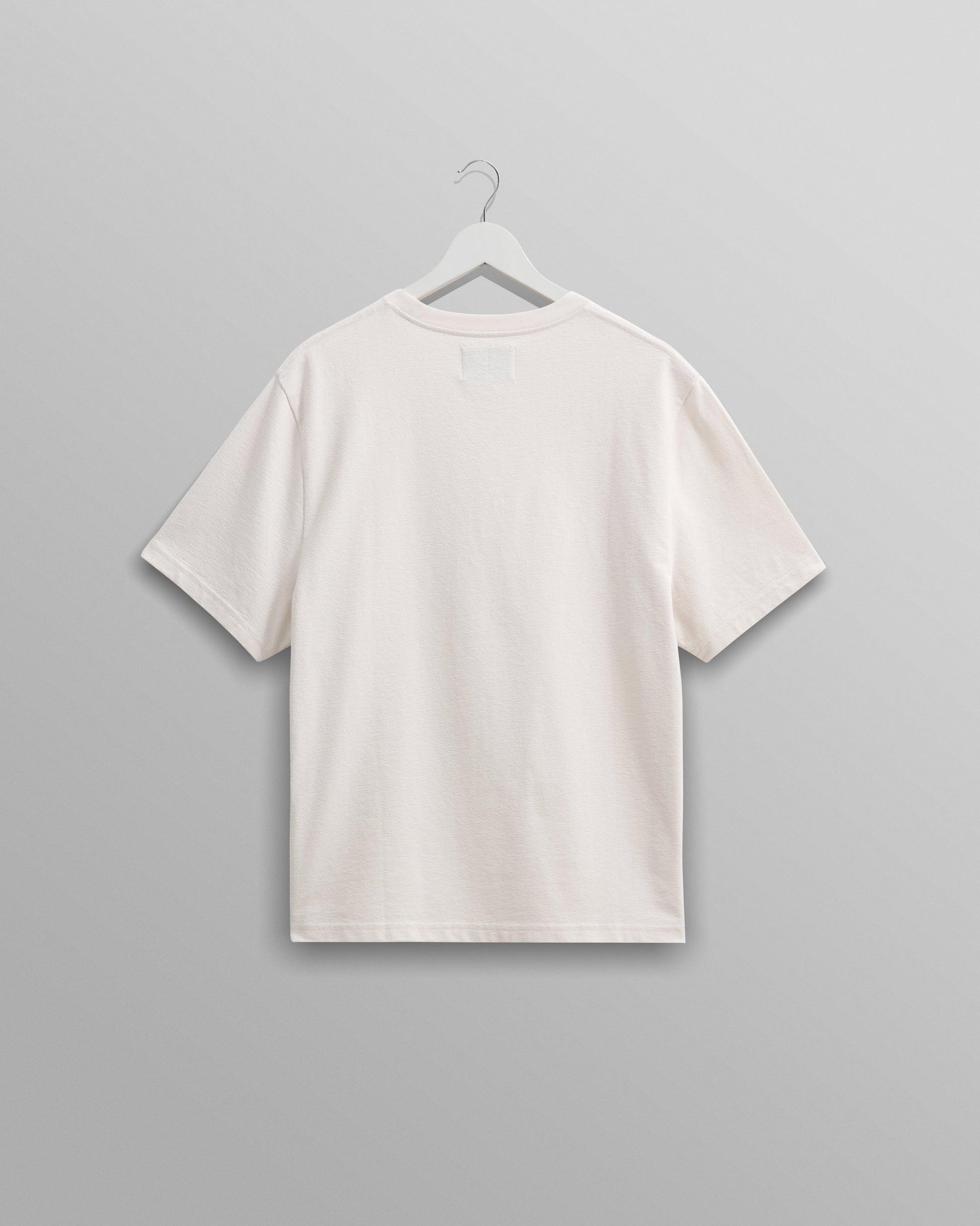 wax london men's Dean - Ecru Textured Organic Cotton T-Shirt