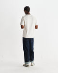 wax london men's Dean - Ecru Textured Organic Cotton T-Shirt