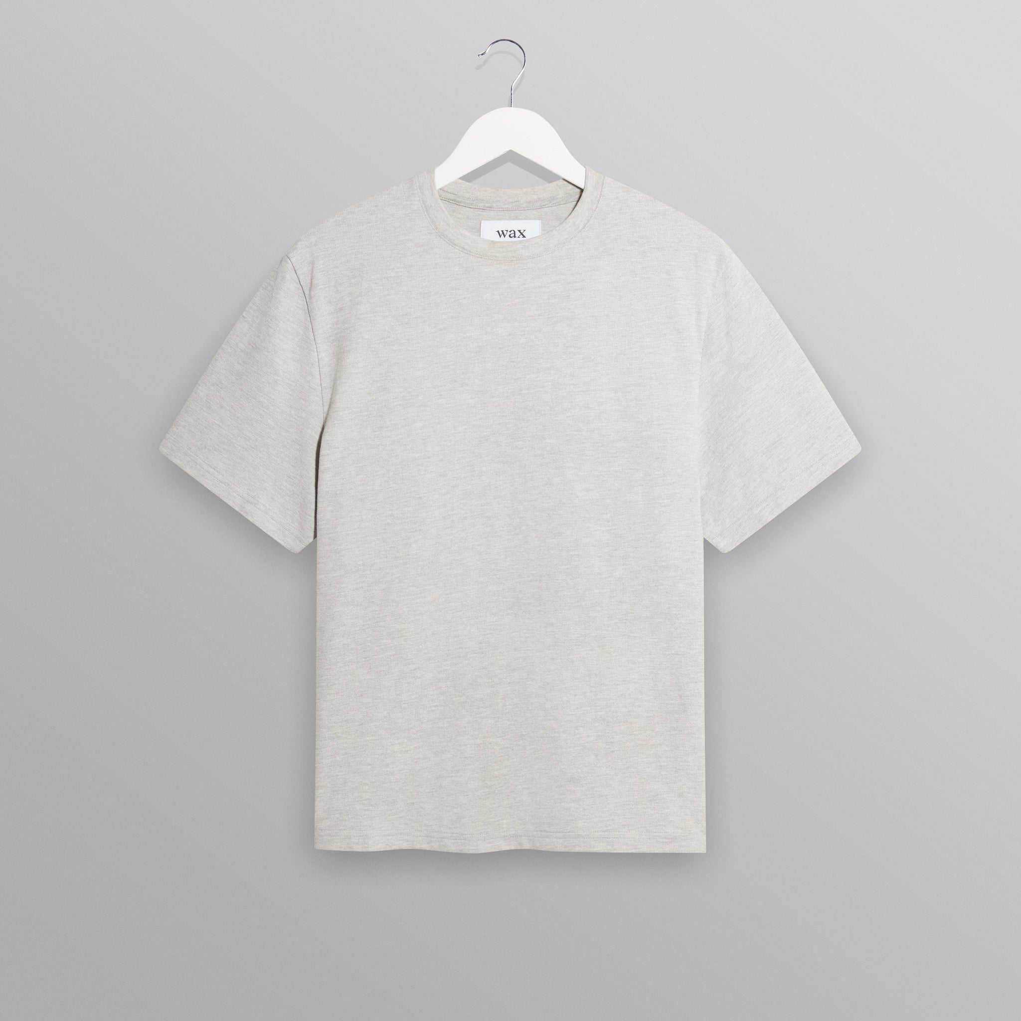 wax london men's Dean - Grey Marl Textured Organic Cotton T-Shirt
