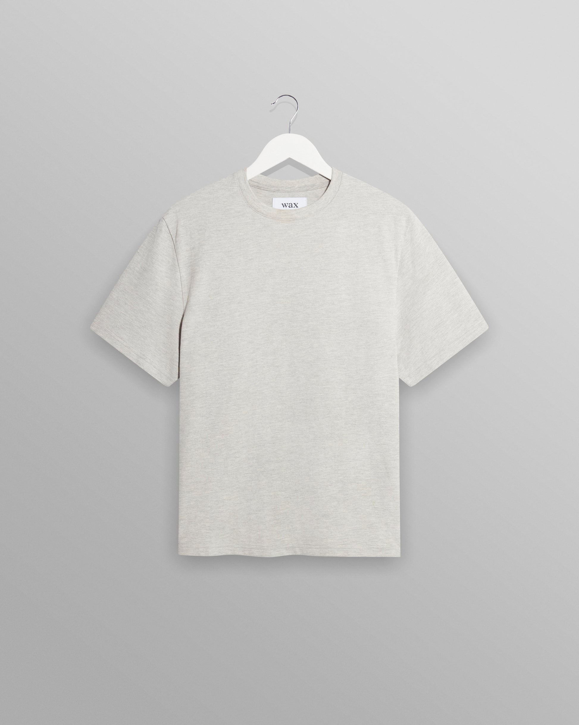 wax london men's Dean - Grey Marl Textured Organic Cotton T-Shirt