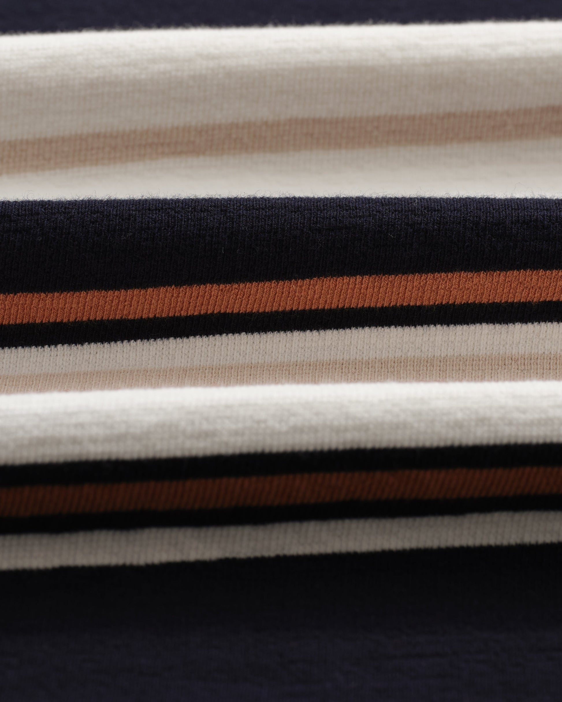 wax london men's Dean - Navy And Ecru Stripe Textured Organic Cotton T-Shirt