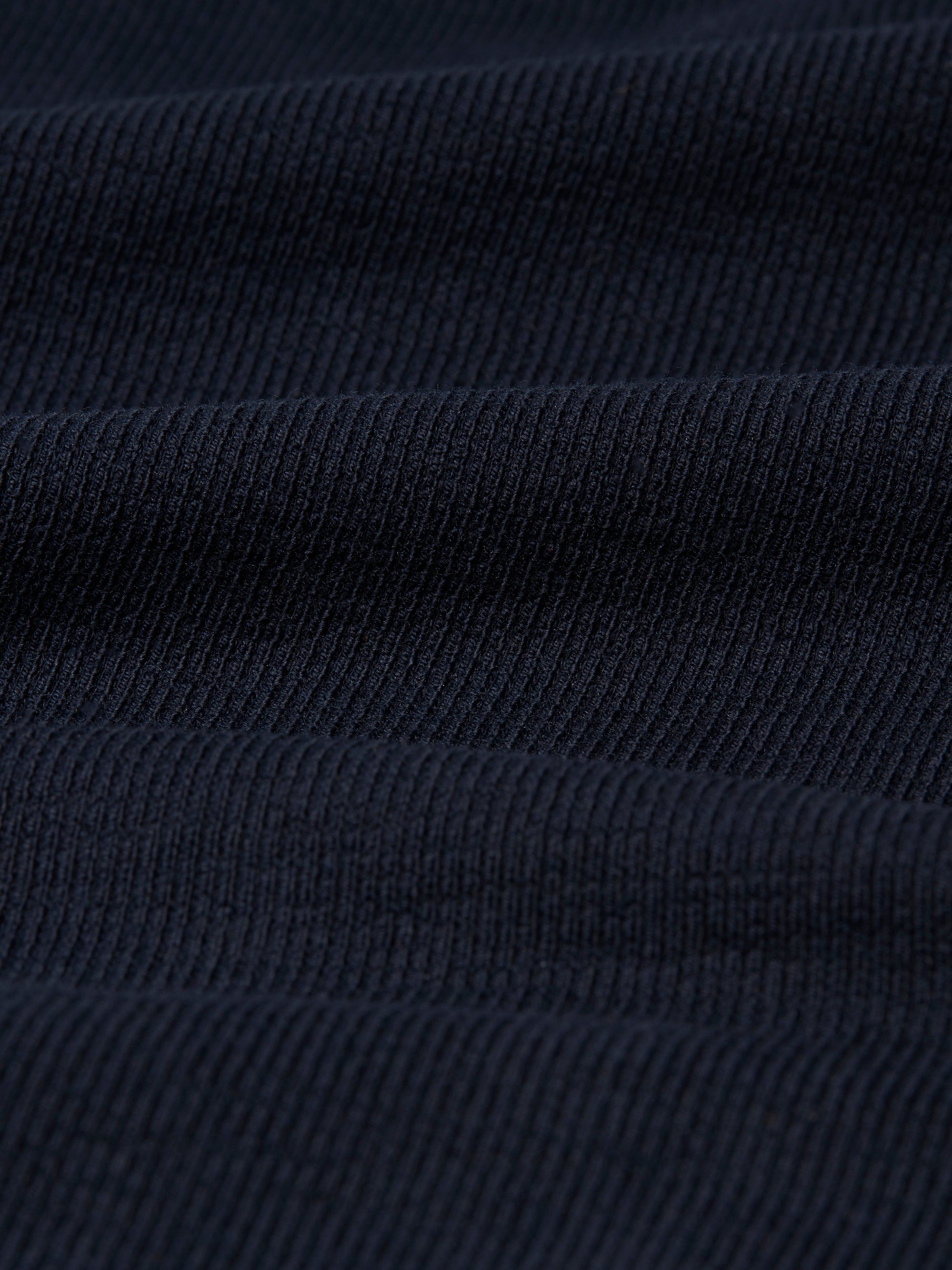 wax london men's Dean - Navy Textured Organic Cotton T-Shirt