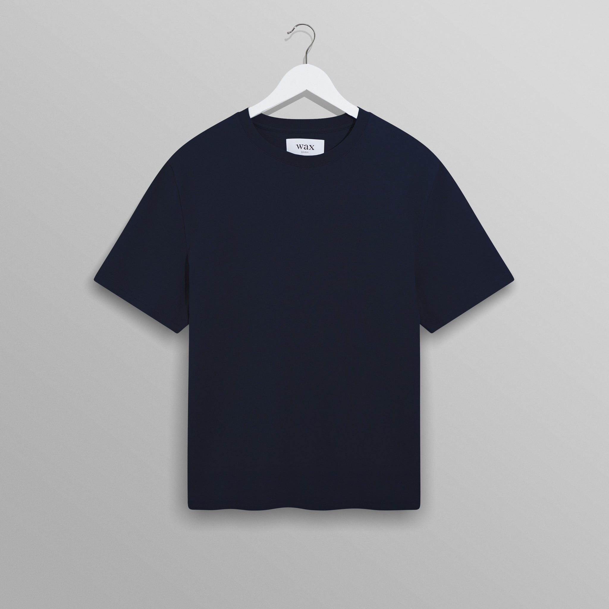 wax london men's Dean - Navy Textured Organic Cotton T-Shirt