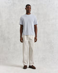 wax london men's Dean - Pale Blue Textured Organic Cotton T-Shirt