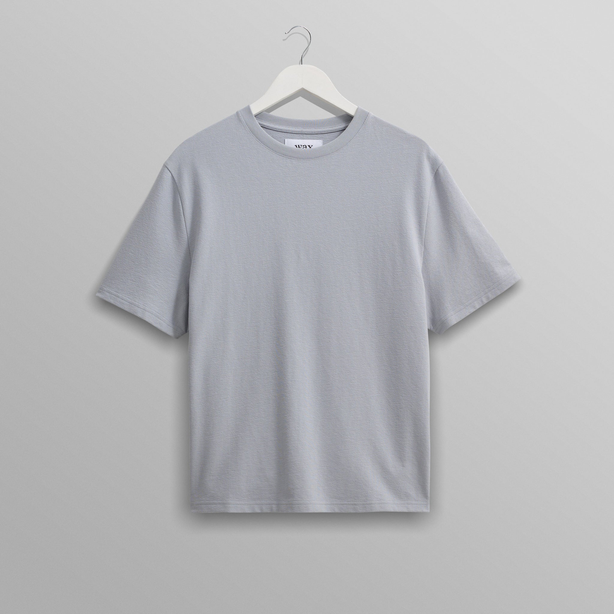 wax london men's Dean - Pale Blue Textured Organic Cotton T-Shirt