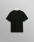 wax london men's Dean - Black Embroidered Logo Organic Cotton T-Shirt