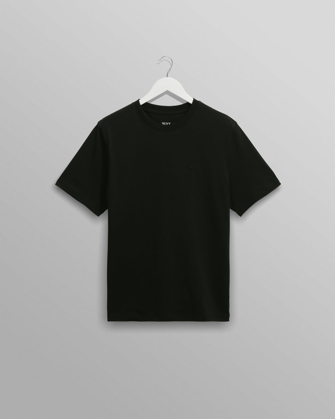 wax london men's Dean - Black Embroidered Logo Organic Cotton T-Shirt