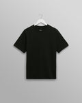 wax london men's Dean - Black Embroidered Logo Organic Cotton T-Shirt