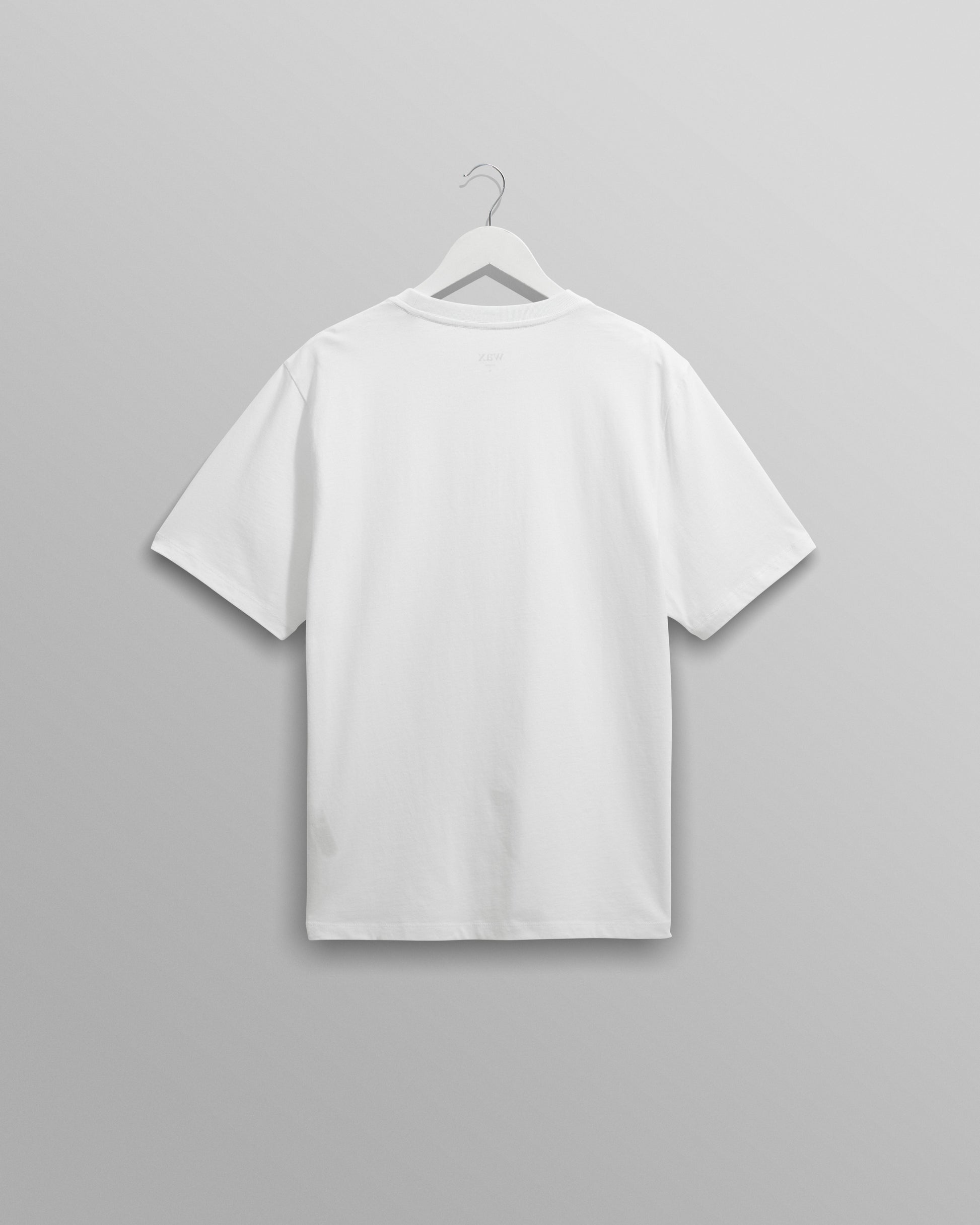 wax london men's Dean - White Embroidered Logo Organic Cotton T-Shirt
