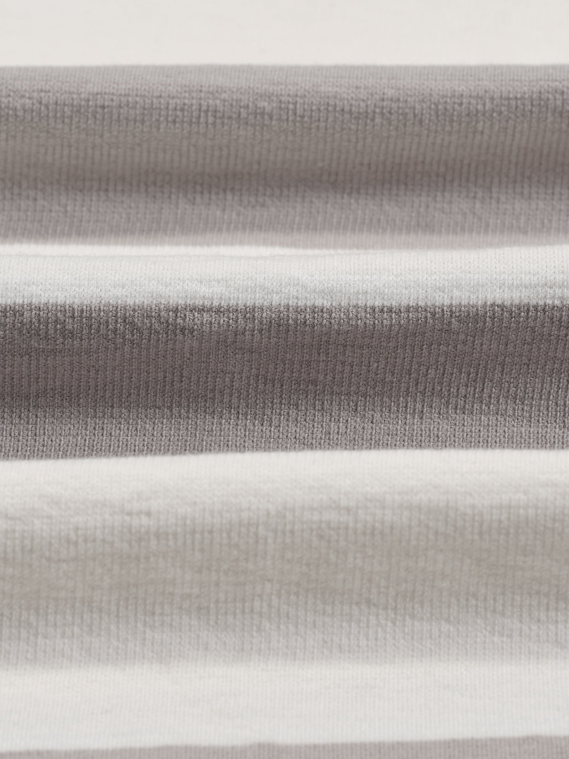 wax london men's Dean - Taupe Grey And Ecru Stripe Textured Organic Cotton T-Shirt