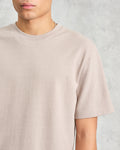 wax london men's Dean - Taupe Grey Textured Organic Cotton T-Shirt