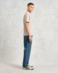 wax london men's Dean - Taupe Grey Textured Organic Cotton T-Shirt