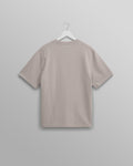 wax london men's Dean - Taupe Grey Textured Organic Cotton T-Shirt