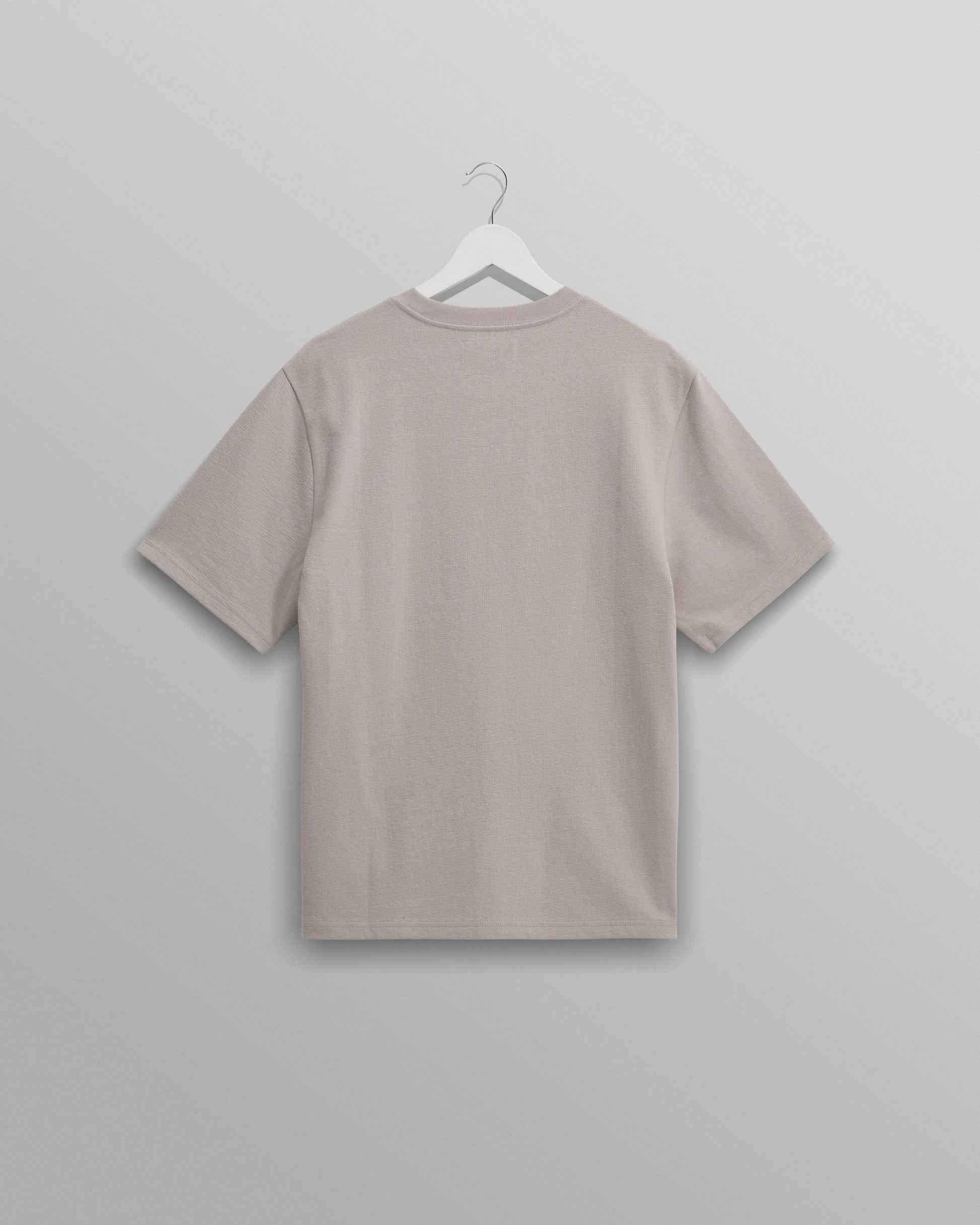 wax london men's Dean - Taupe Grey Textured Organic Cotton T-Shirt