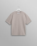 wax london men's Dean - Taupe Grey Textured Organic Cotton T-Shirt