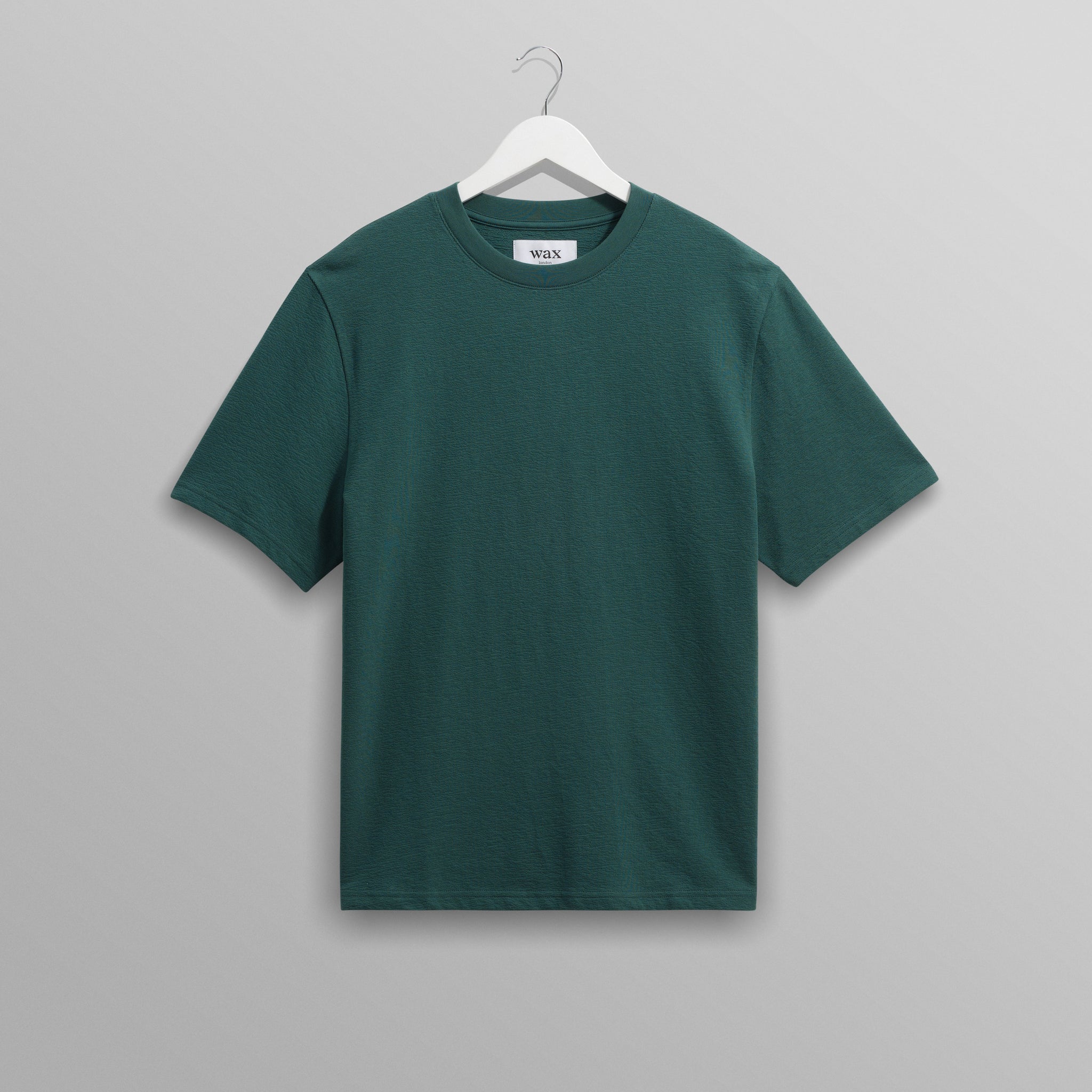 wax london men's Dean - Teal Textured Organic Cotton T-Shirt