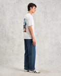 wax london men's Dean - White London Postcard Graphic Organic Cotton T-Shirt