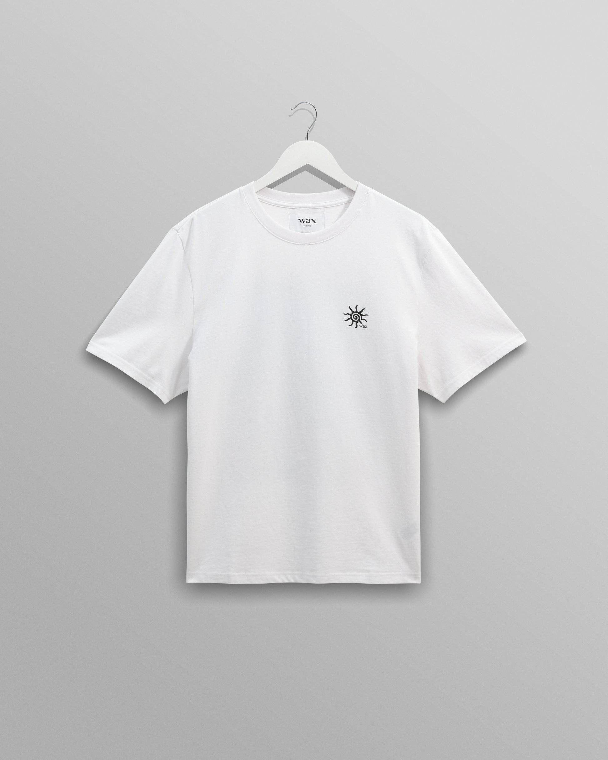 wax london men's Dean - White London Postcard Graphic Organic Cotton T-Shirt