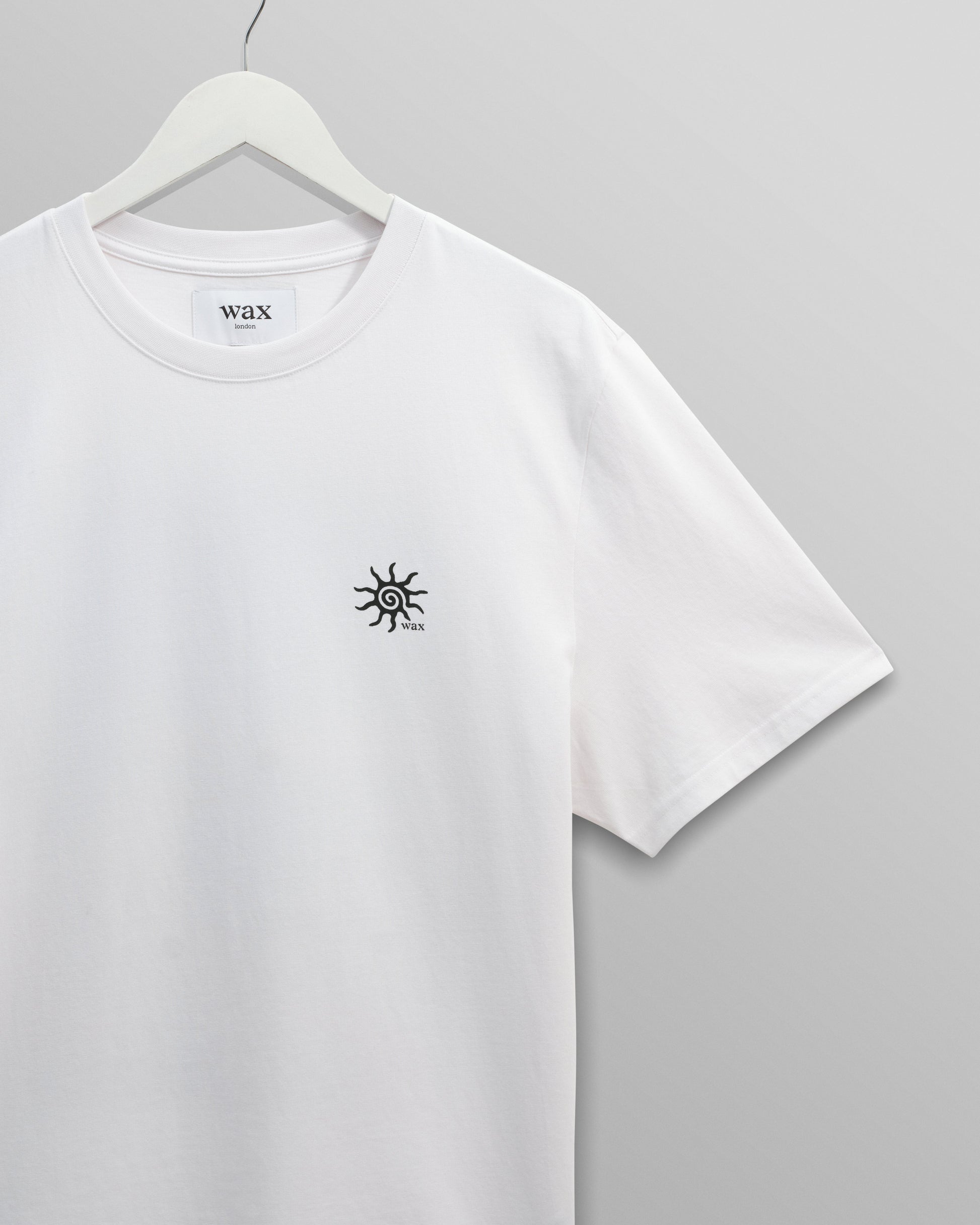 wax london men's Dean - White London Postcard Graphic Organic Cotton T-Shirt