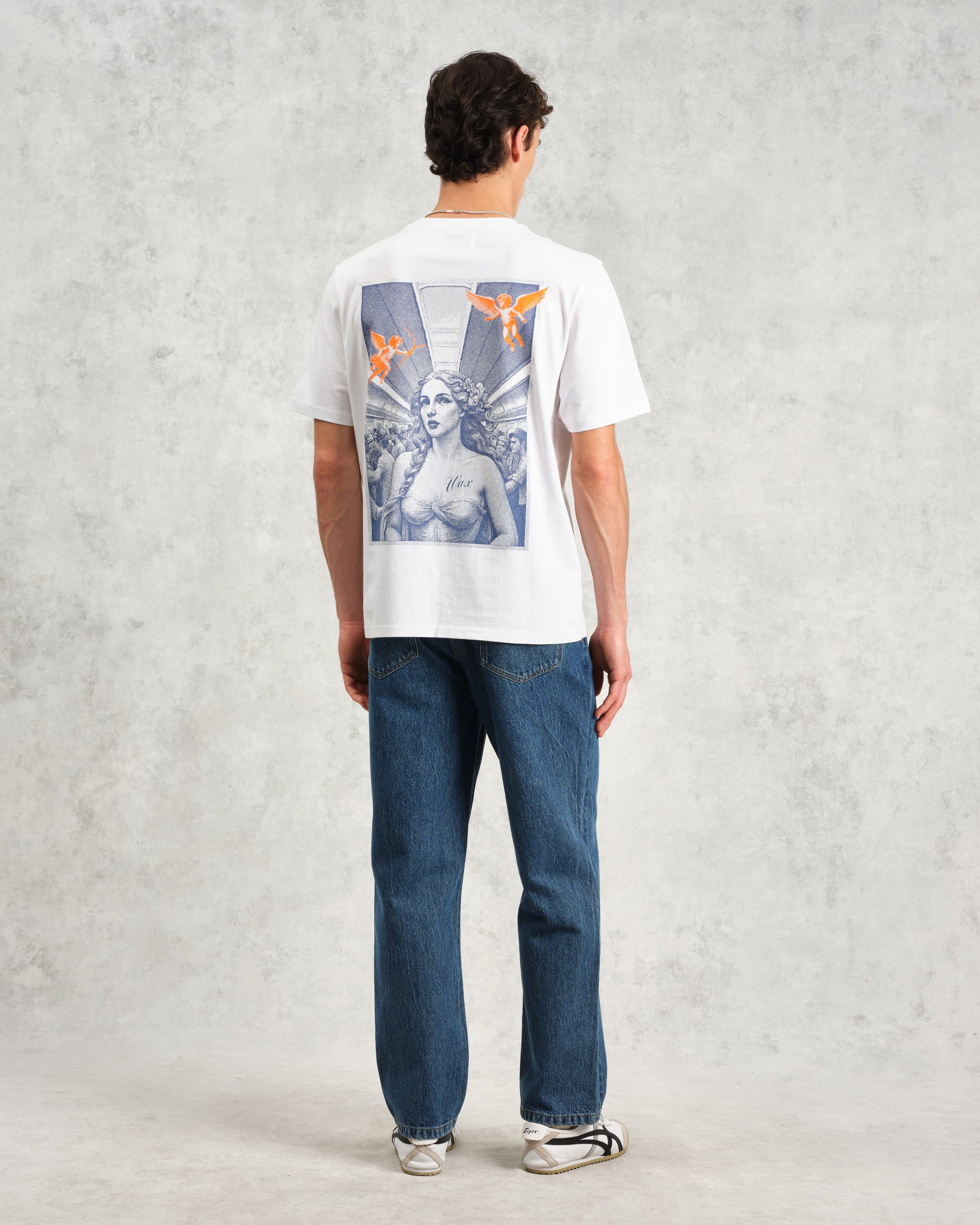 wax london men's Dean - White London Venus Graphic Organic Cotton T-Shirt