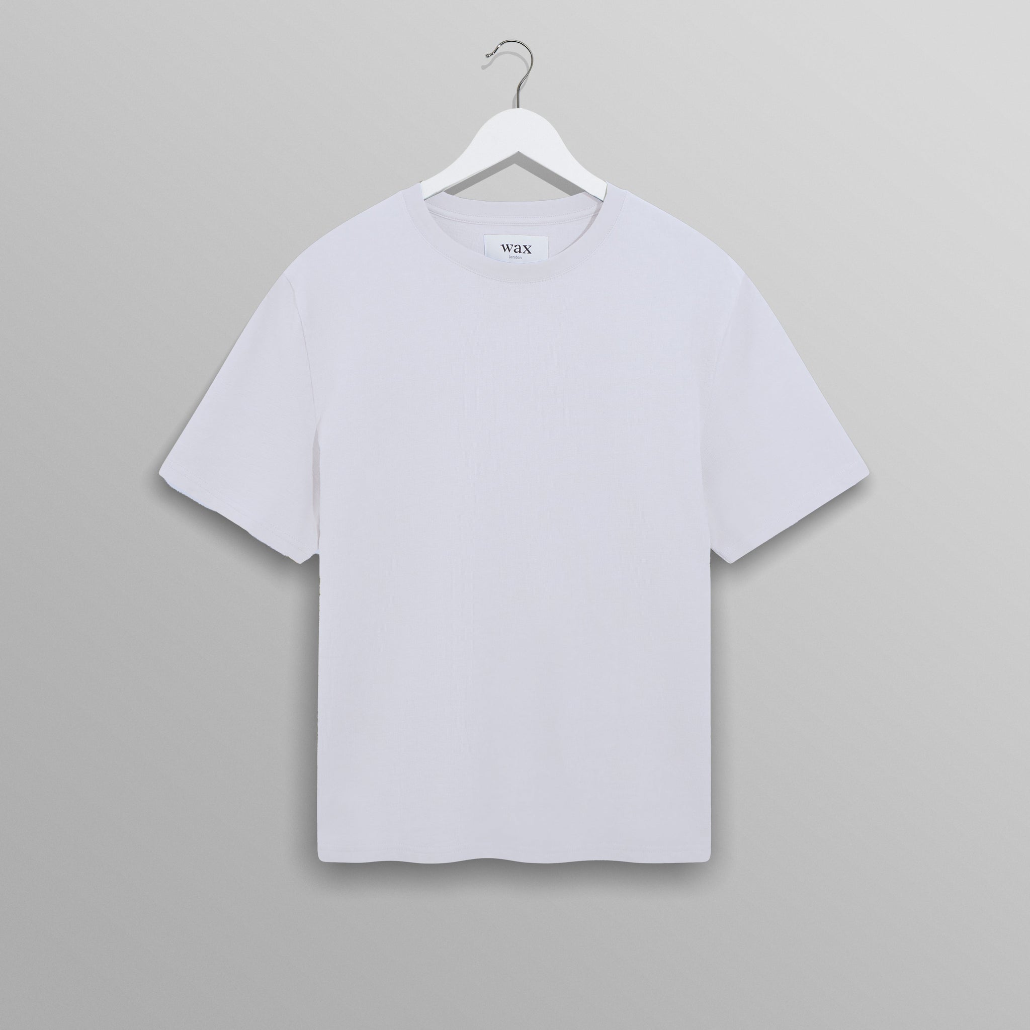 wax london men's Dean - White Textured Organic Cotton T-Shirt