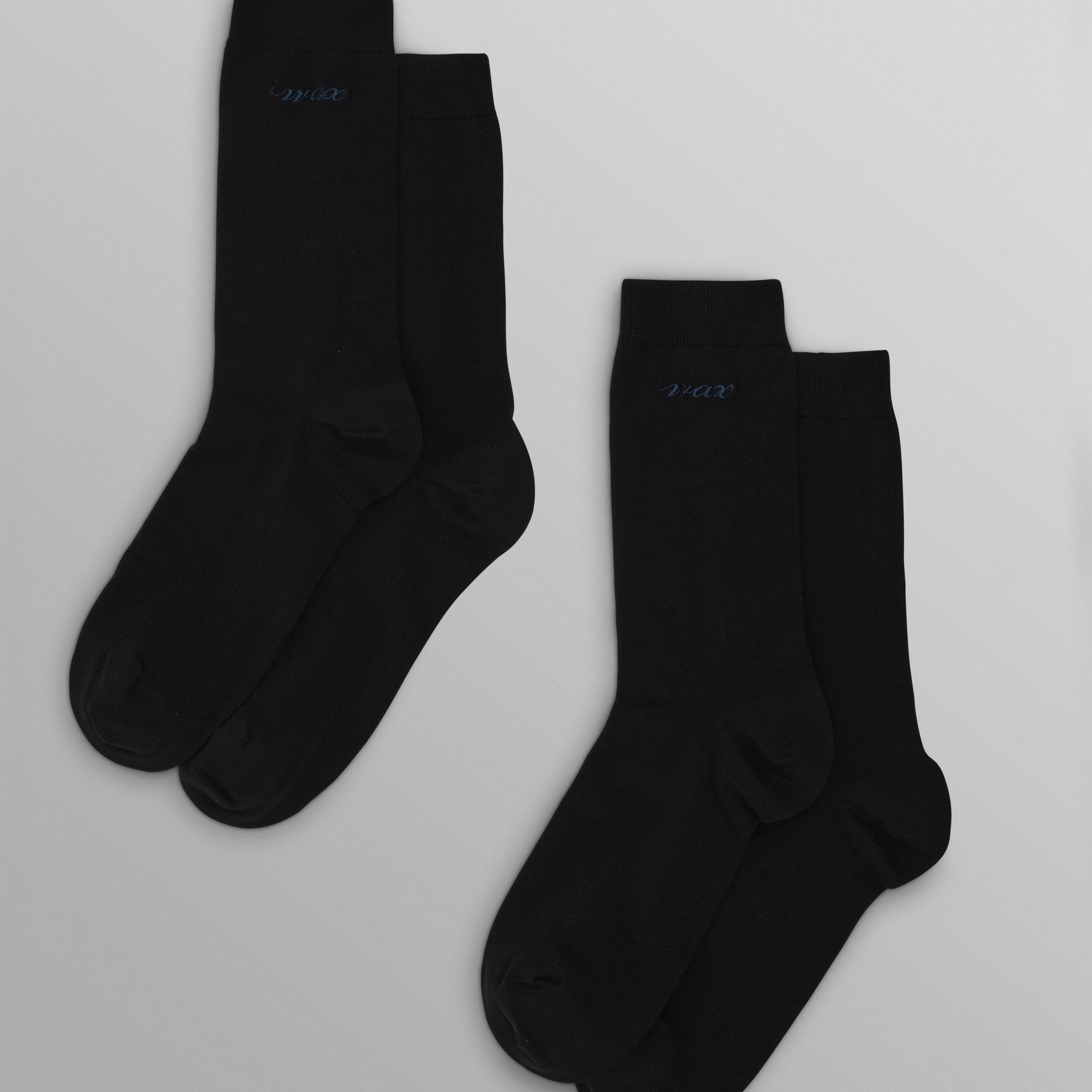 wax london men's Derby - Black Embroidered Logo Socks x2 Multipack