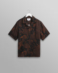 wax london men's Didcot - Black And Brown Paisley Short-Sleeve Shirt