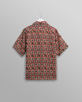 wax london men's Didcot - Burgundy Painted Geometric Short-Sleeve Shirt