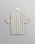 wax london men's Didcot - Ecru Fleck Stripe Short-Sleeve Shirt