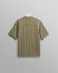 wax london men's Didcot - Khaki Open Weave Cotton Short-Sleeve Shirt
