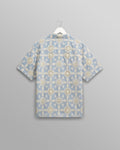 wax london men's Didcot - Pale Blue Intricate Lace Short-Sleeve Shirt