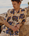wax london men's Didcot - Peach Floral Blur Short-Sleeve Shirt