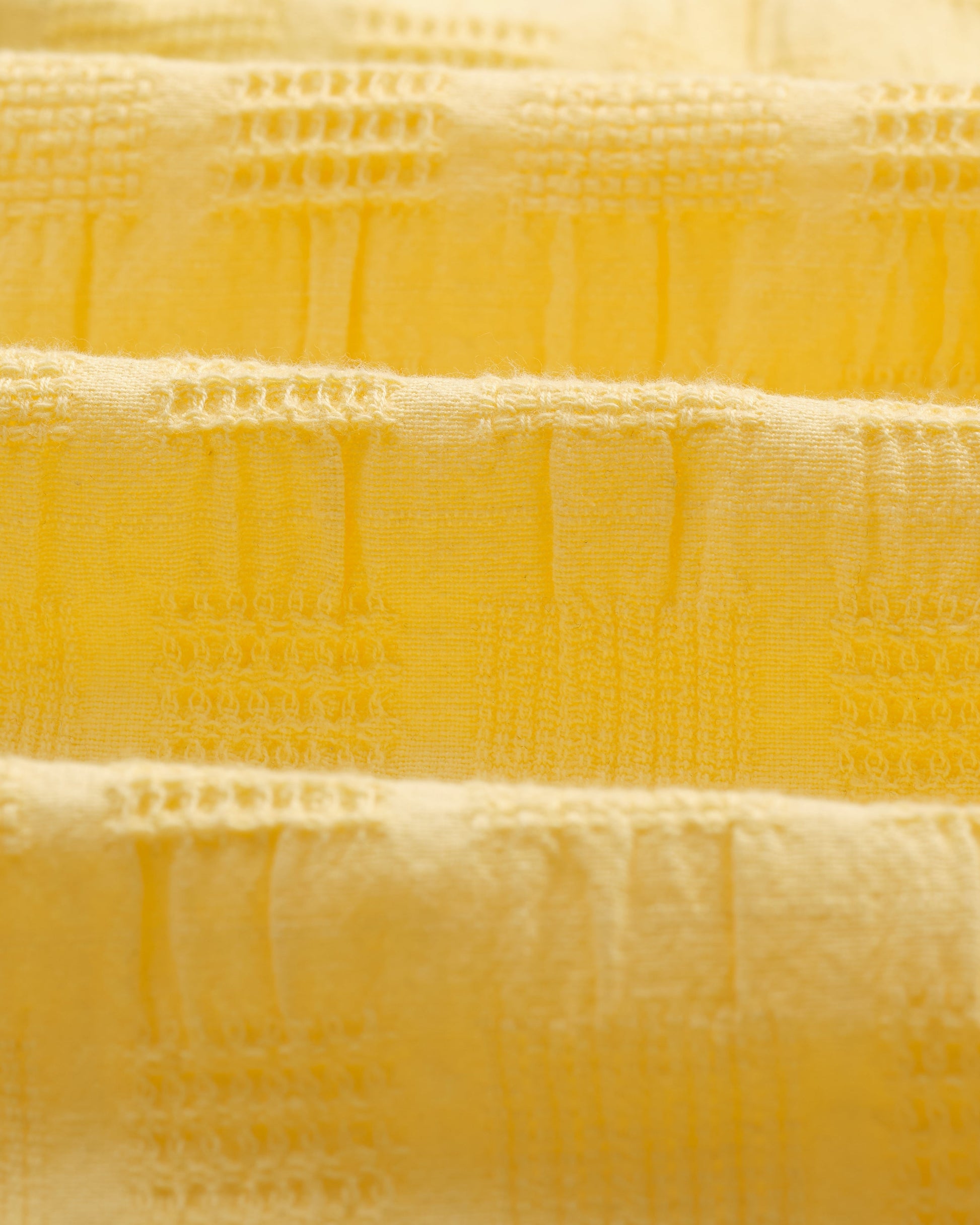 wax london men's Didcot - Yellow Waffle Seersucker Cotton Short-Sleeve Shirt
