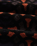 wax london men's Dorset - Black And Multicolour Crochet Knitted Polo Shirt