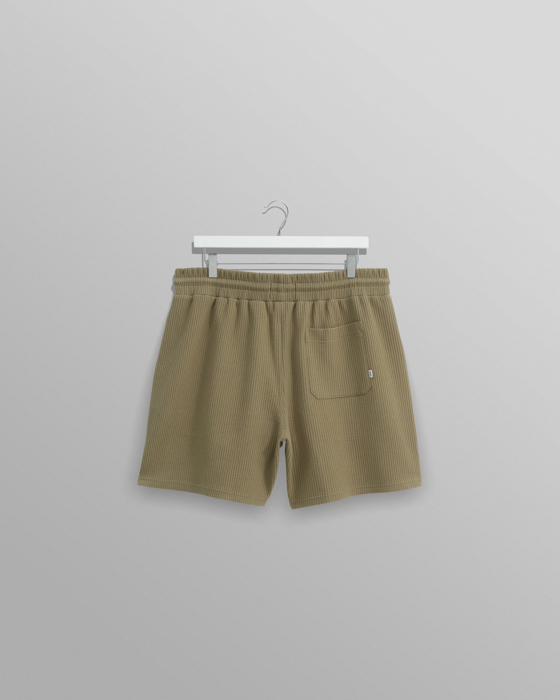 wax london men's Dudley - Khaki Textured Waffle Shorts