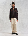 wax london men's Eldon - Black Doodle Embroidered Cotton Jacket