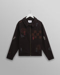 wax london men's Eldon - Black Doodle Embroidered Cotton Jacket