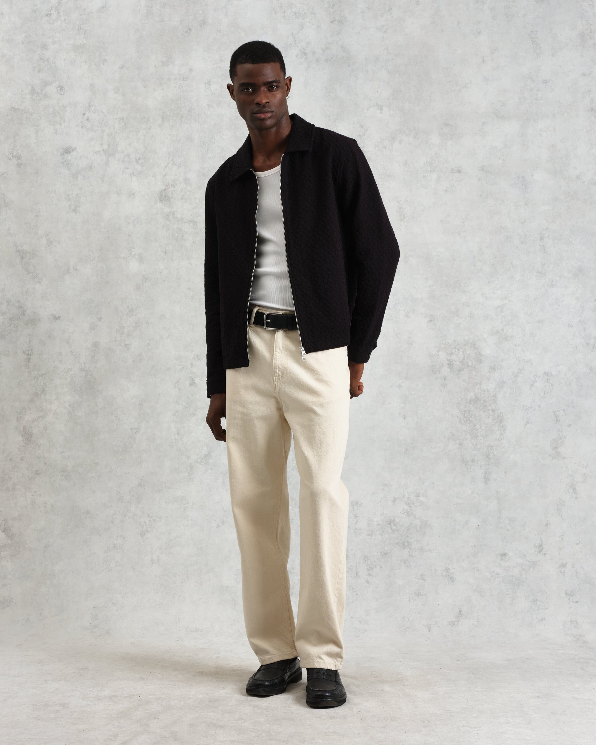 wax london men's Eldon - Black Floral Diamond Cotton Jacket