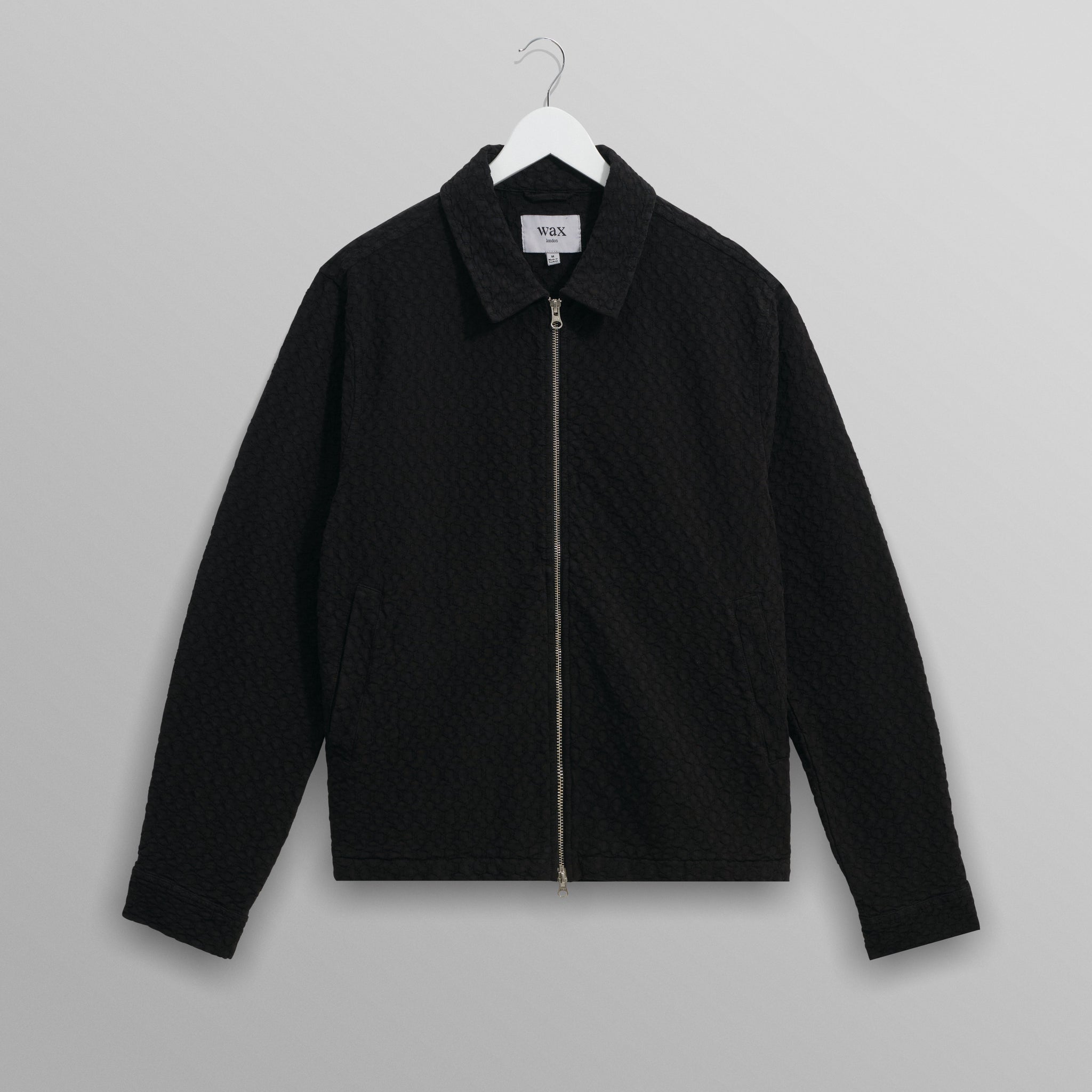 wax london men's Eldon - Black Floral Diamond Cotton Jacket