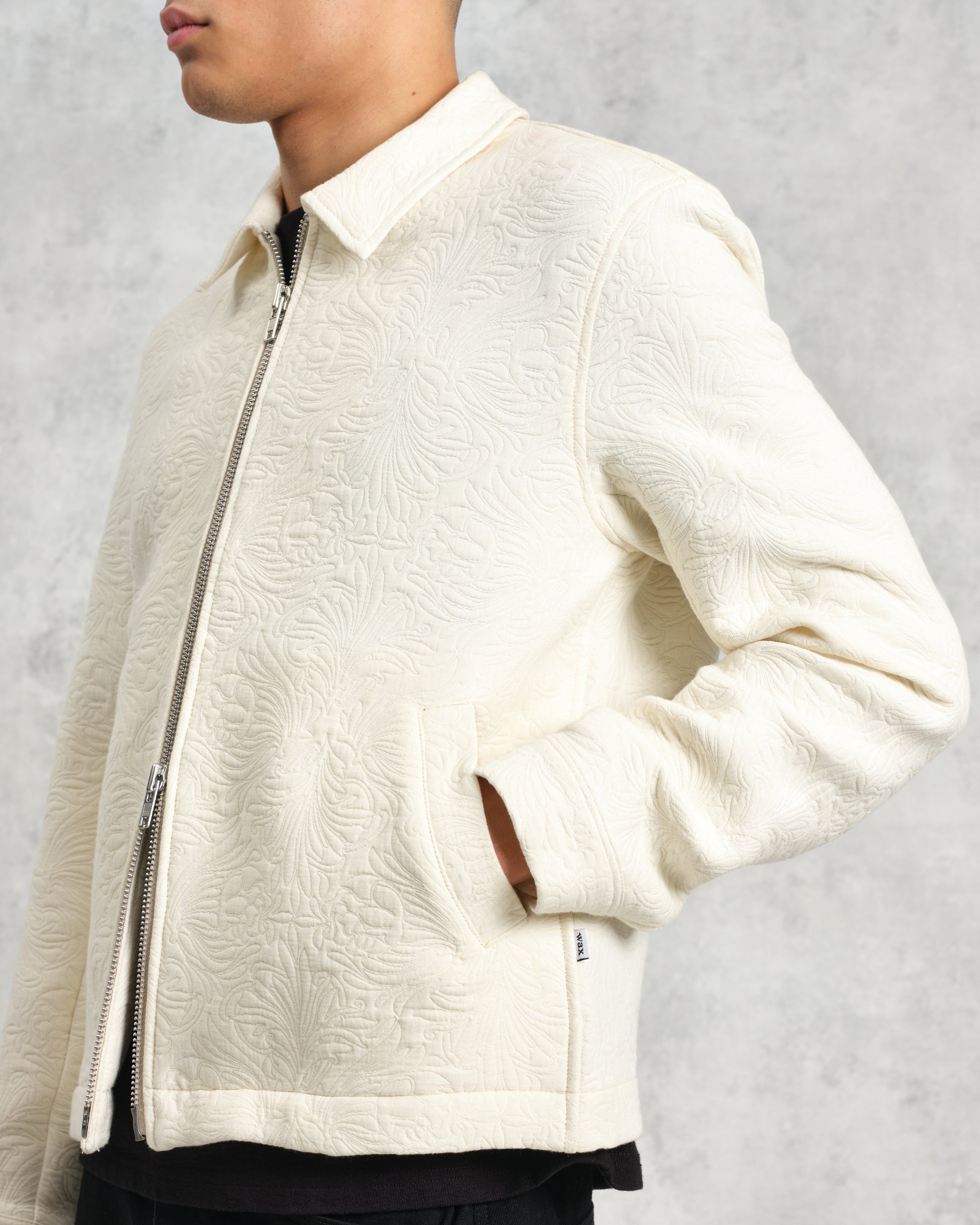 wax london men's Eldon - Ecru Meadow Jacquard Jacket