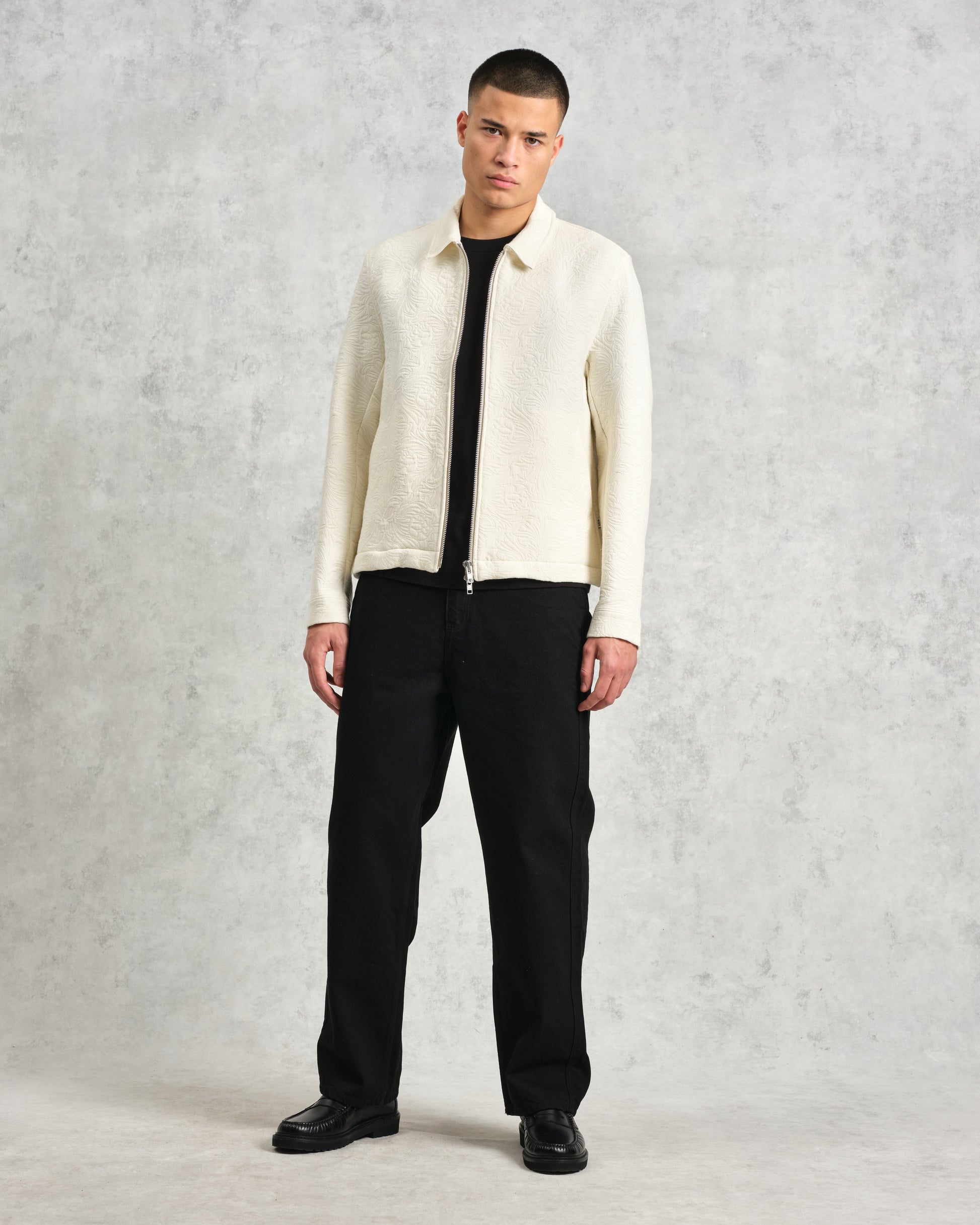wax london men's Eldon - Ecru Meadow Jacquard Jacket
