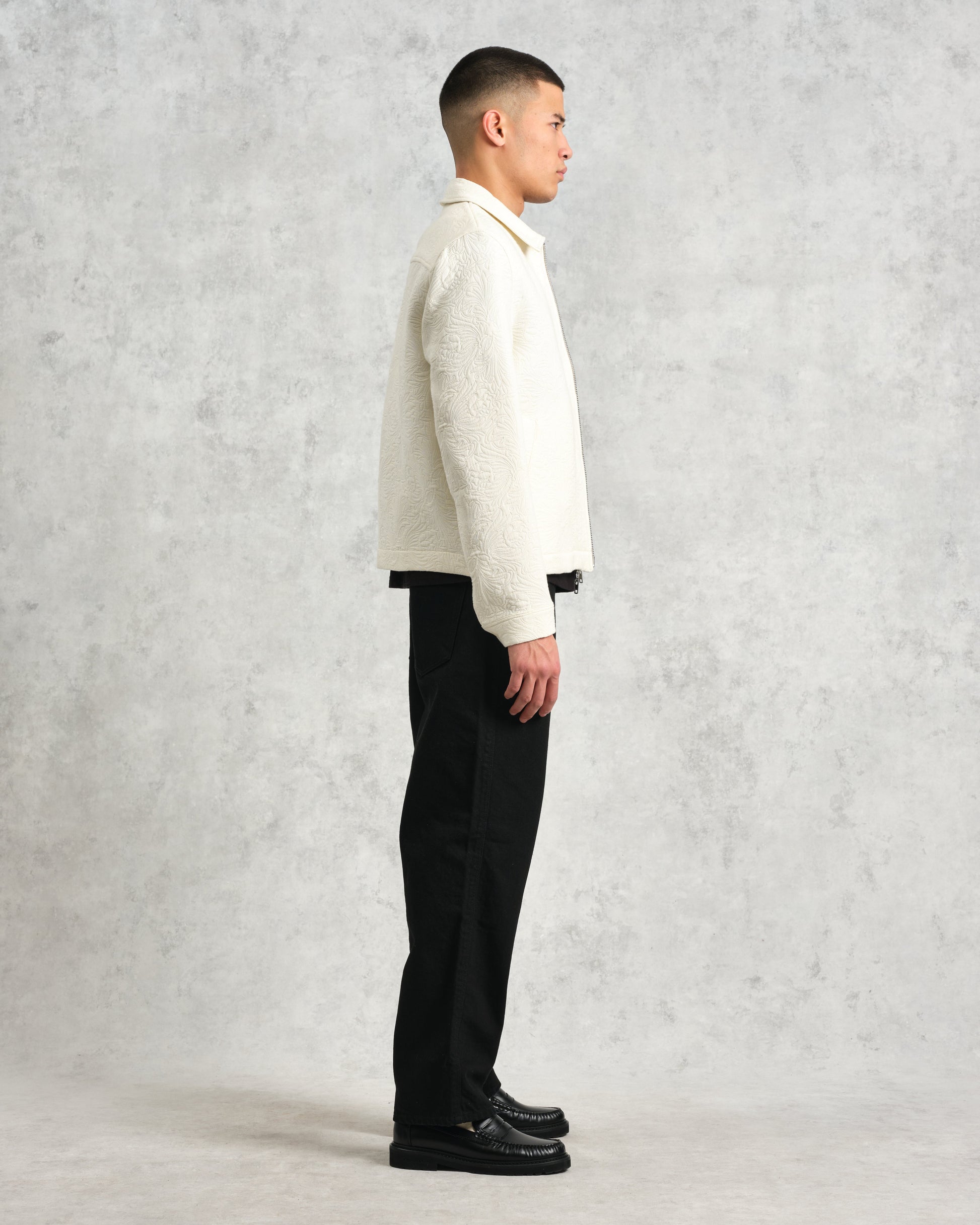 wax london men's Eldon - Ecru Meadow Jacquard Jacket